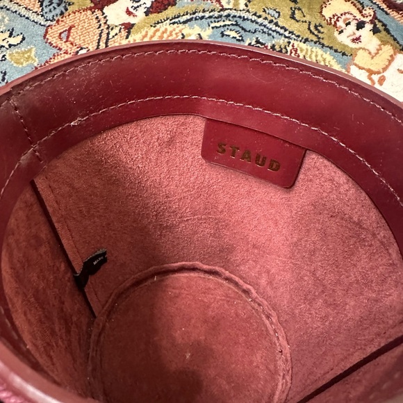 STAUD Moreau Burgundy Mini Bucket Bag - Picture 6 of 7